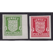 ALEMANIA OCUPACION EN LAS ISLAS DEL CANAL JERSEY 1941 MICHEL 1U/2U SERIE COMPLETA NUEVAS CON GOMA VARIEDAD SIN DENTAR (PRECIO PARA MINT 1.200 EUROS) RARISIMAS